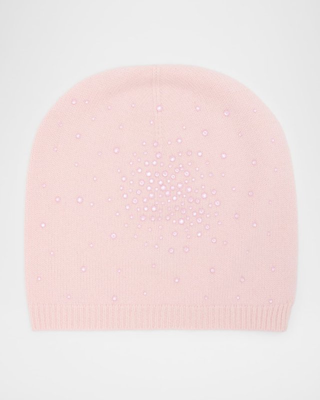 Crystal-Embroidered Cashmere Beanie